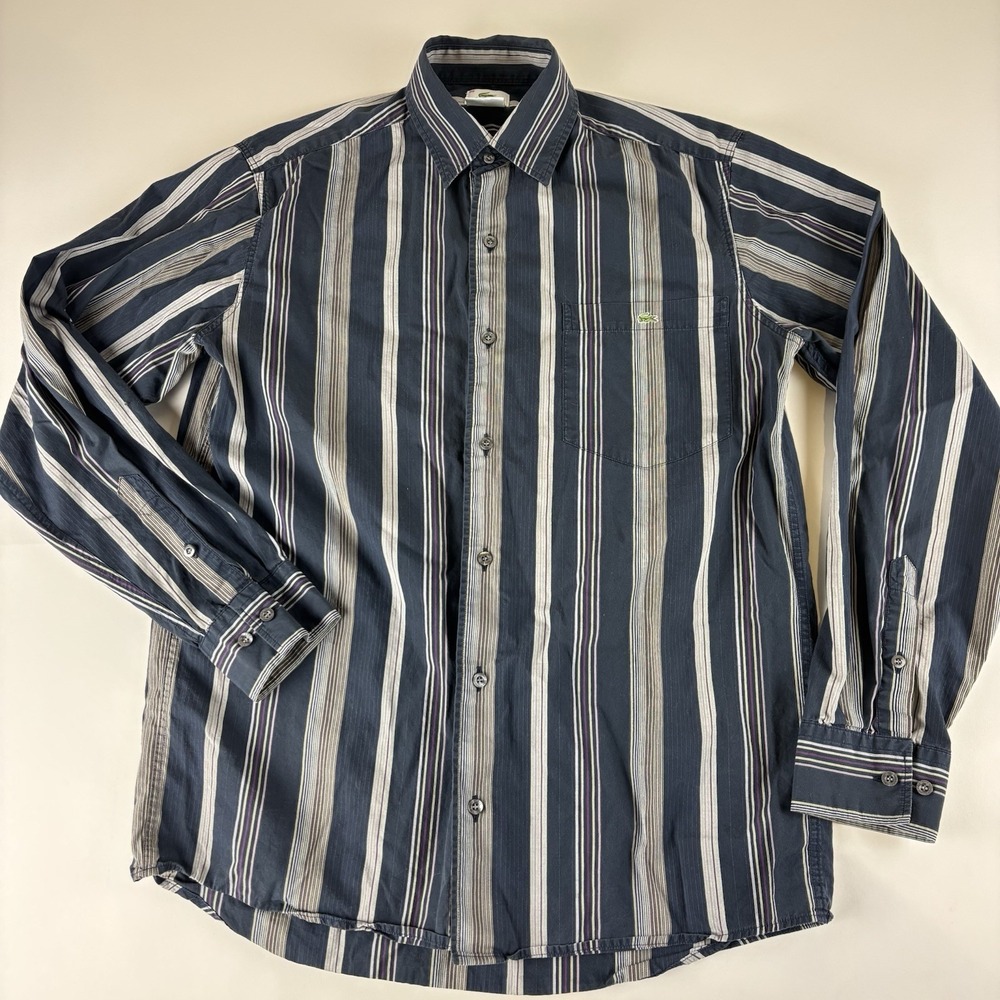 Lacoste Men Shirt Button Up Long Sleeve Size 38‎ Medium M